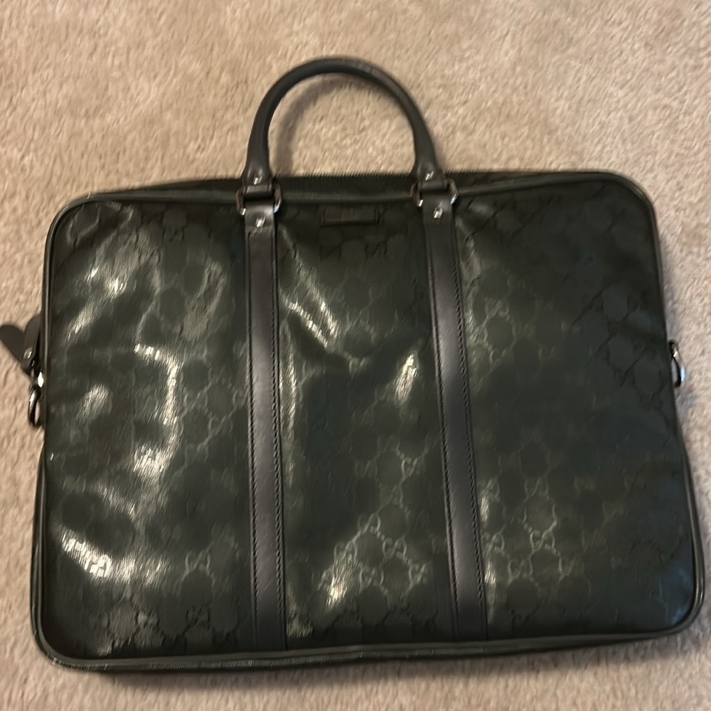 Gucci dark  green laptop bag - Picture 2 of 4